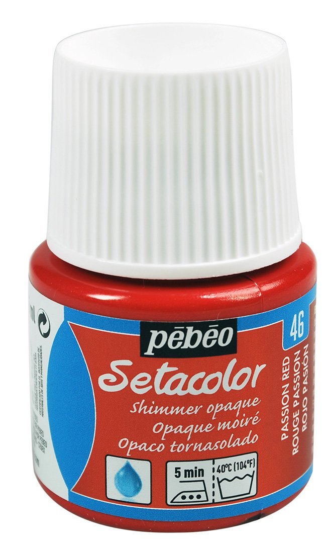 Фарба для світлих тканин Setacolor 45 мл непрозора блискуча, пристрастна червона, 295-046 Pebeo