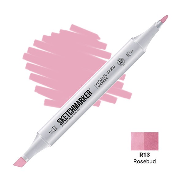 Маркер SKETCHMARKER, 2 пера: долото и тонкое, Rosebud - Бутон розы, SM-R13
