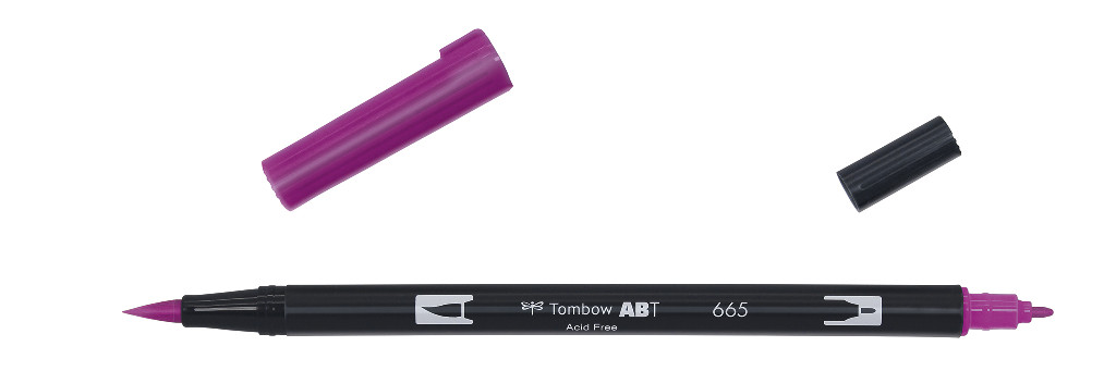 Маркер-блендер двосторонній ABT BrushPen ABT-665, пурпуровий ТМ "Tombow"