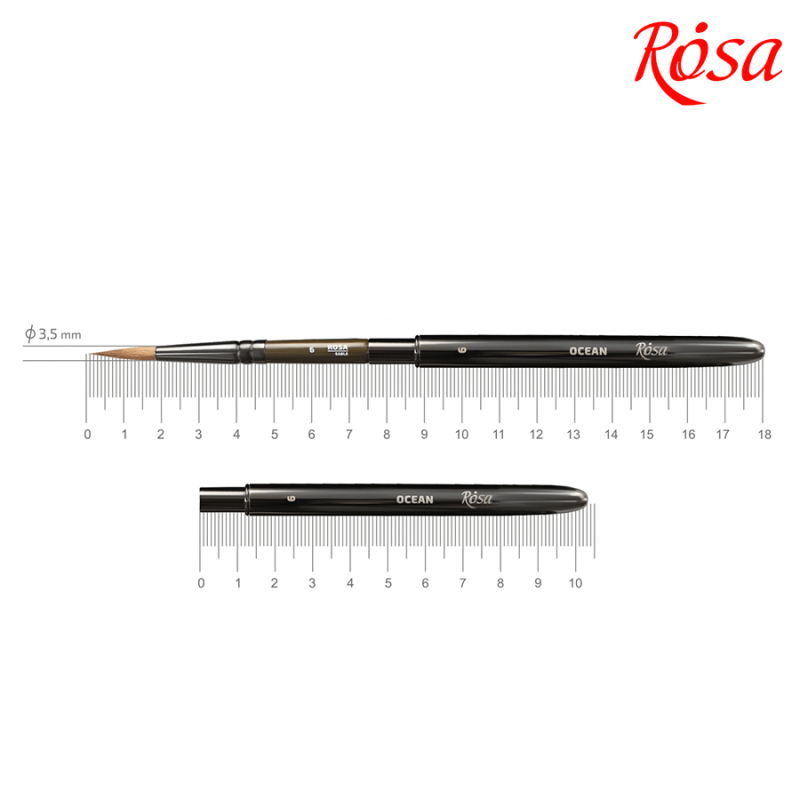 Соболь круглий Travel Brush, Ocean 168 №6, к.р. пензель Rosa