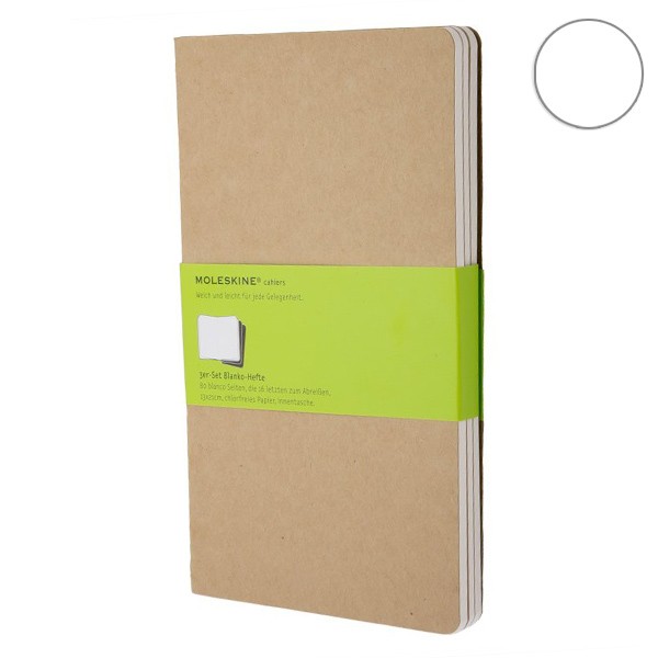 Записник Беж середній нелінований, Moleskine Cahier (2шт), QP418VF