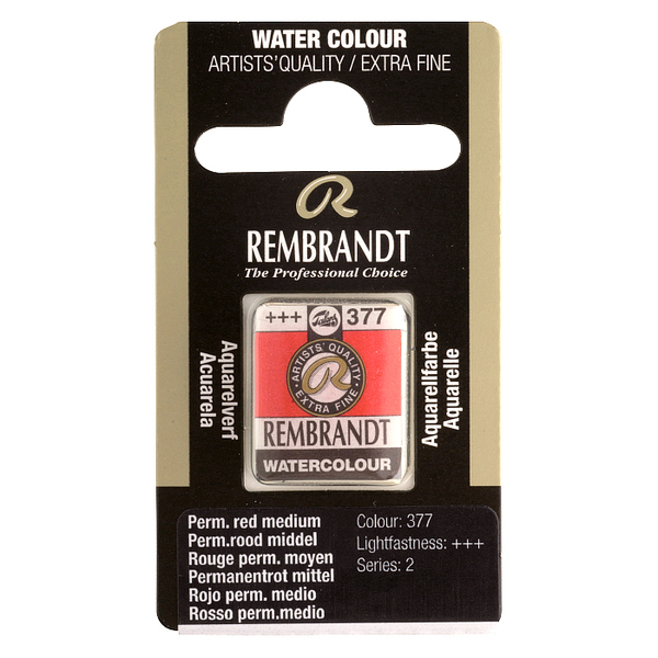 Краска акварельная Rembrandt 377 Пермь. красный средний, кювета, Royal Talens
