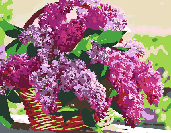 Картина по номерам "Сирень в корзине" 35*45 см, Rosa Start