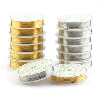Проволока для рукоделия металлическая 0,4 мм, серебро-01, 50 м, WNIR-04-50-Silver-01