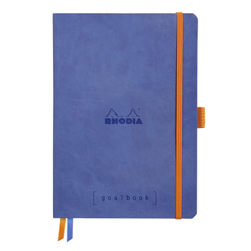 Блокнот А5 124 л. Goalbook, в точку, мягкая обложка из кожзам., на резинке, бумага слоновая кость, сапфировый, 117748C