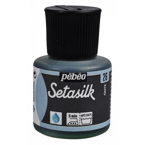 Outlet40 Фарба по світлим тканинам, що розтікається "Setasilk" 45 мл онікс, P-181-026 Pebeo/1016328