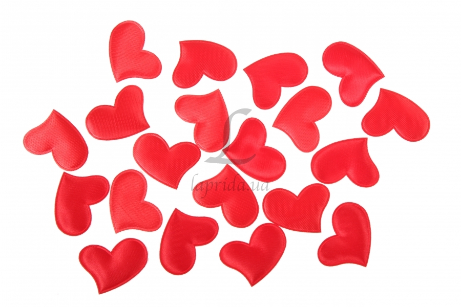Серце з тканини, атлас, 3,2 см, 5-31504