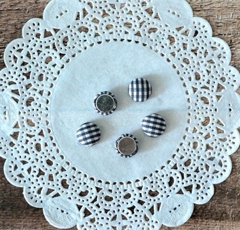 Фишки ткани Клетка, черные, 5 шт, HY13011, ScrapBerry’s