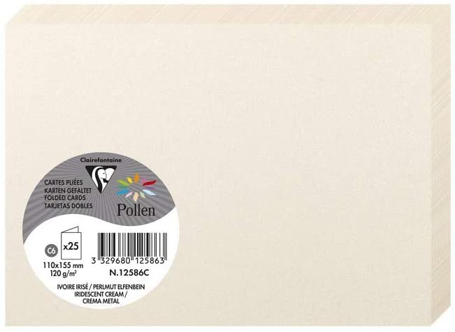 Заготівка для листівок складена Pollen 110*155 мм/210 г, Irid.ivory/Райдужний слонова кістка, 12586C