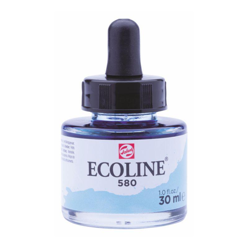 Фарба акварельна рідка Ecoline, (580), Пастельна блакитна, 30 мл, Royal Talens