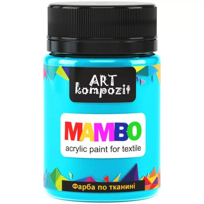Фарба акрилова Mambo для тканин, Бірюзовий (15), 50 мл, ART Kompozit