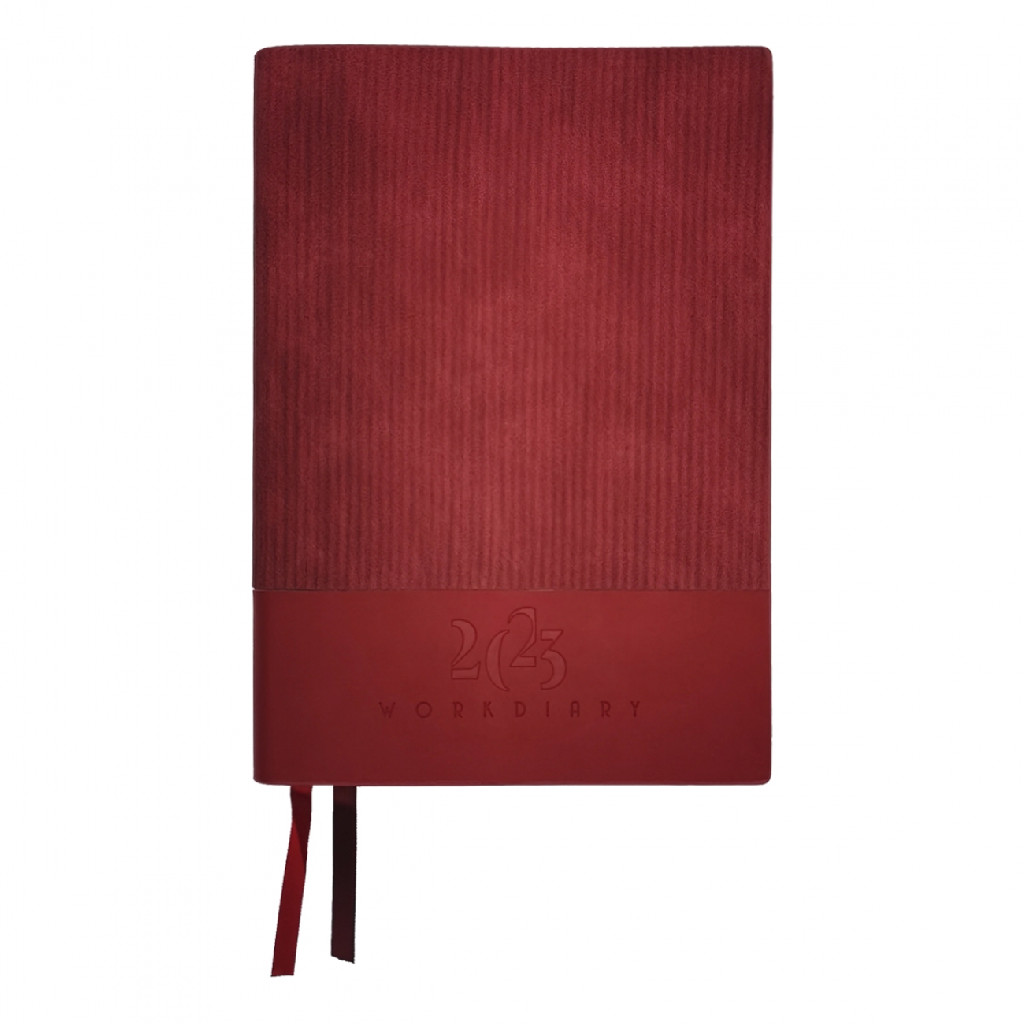 Ежедневник недатированный А5 "Velvet", 352 стр. мягкий,  бордовый, 252348