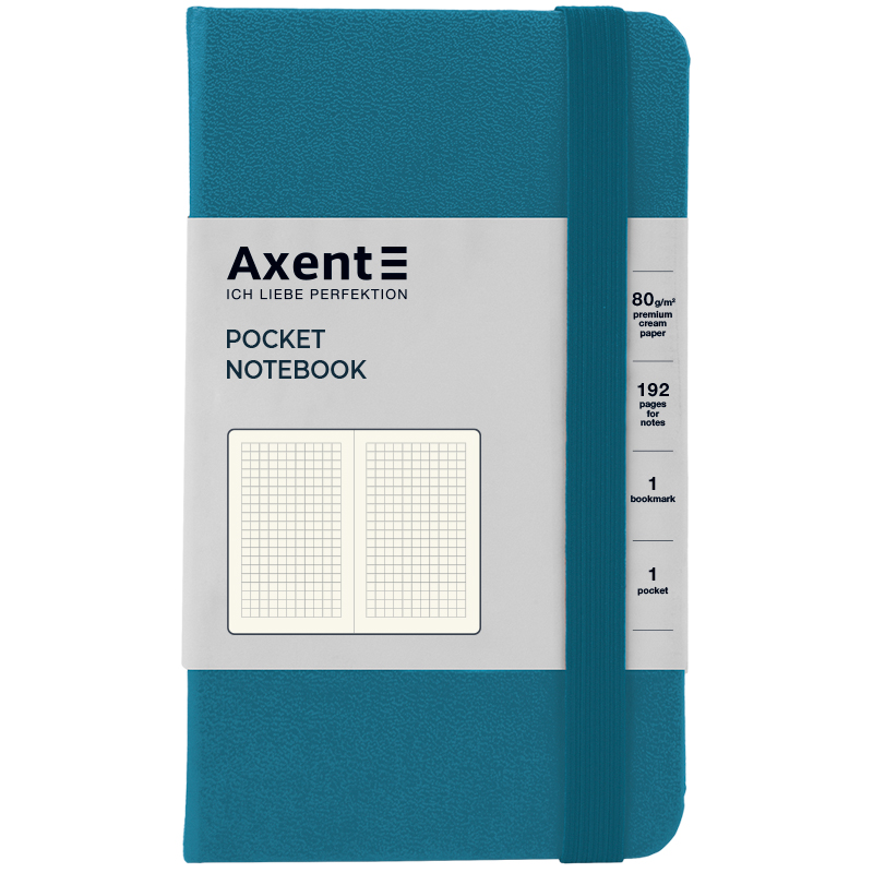 Книга записна Partner 96кл. 95*140, кліт., синій індіго, 8301-47-A