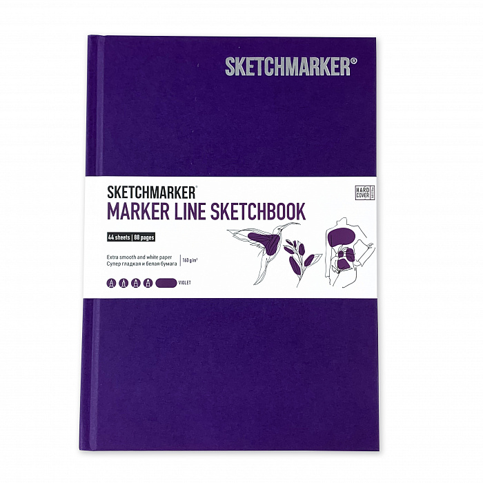 Скетчбук SKETCHMARKER А5 44 арк., 160 г/м², фіолетовий, MLHSM/VIOL