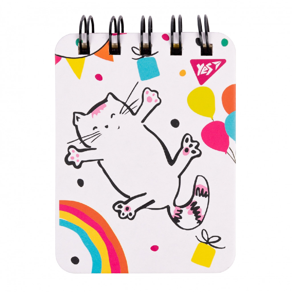 Блокнот А7 100 арк. "Sketch animal. Happy cat" лін., подв. спір., пласт. кишеня, YES 681825