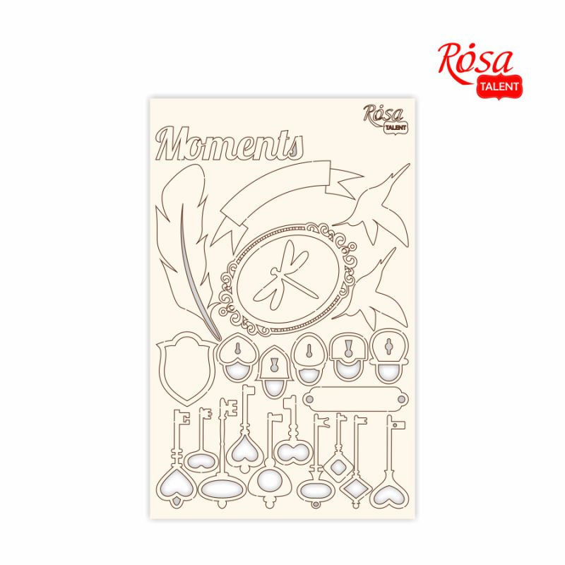 Чіпборд для скрапбукінгу 12,8*20 см "Floral Poem" 2, білий картон, 94232035 ROSA TALENT