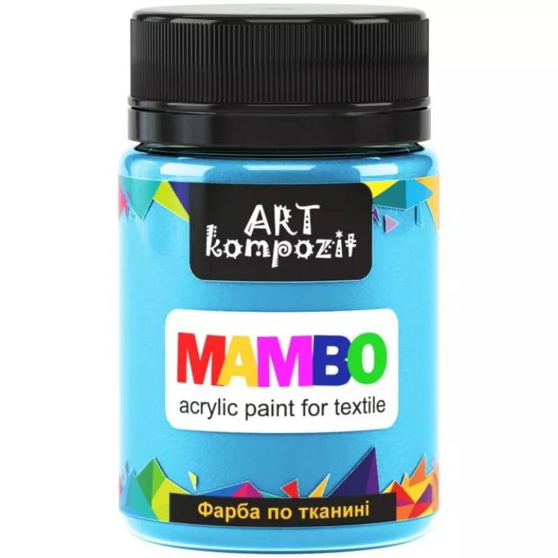 Фарба акрилова Mambo для тканин, Блакитний (17), 50 мл, ART Kompozit