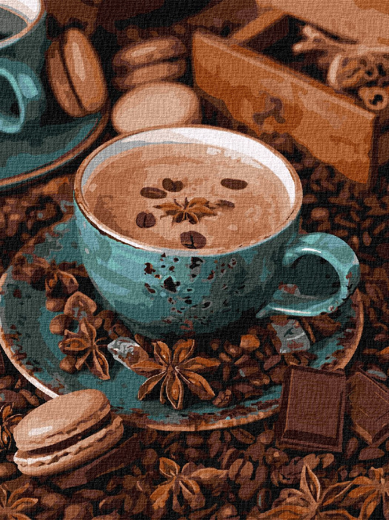 Картина по номерам 30*40 см "Натюрморт с кофе", KHO5666