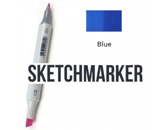Маркер SKETCHMARKER, 2 пера: долото и тонкое, Blue - Синий, SM-B101