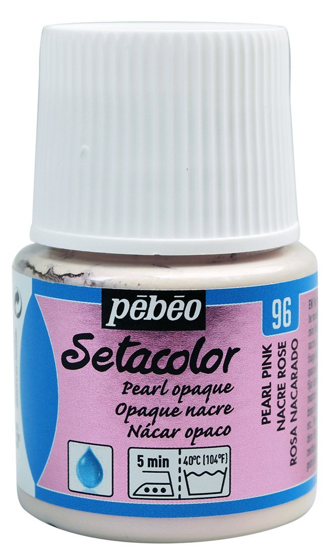 Фарба для світлих тканин Setacolor 45 мл непрозора перламутрова, рожева, 202-096 Pebeo