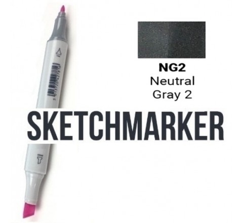 Маркер SKETCHMARKER, 2 пера: долото и тонкое, Neutral Gray 2 - Нейтральный серый 2, SM-NG2 3