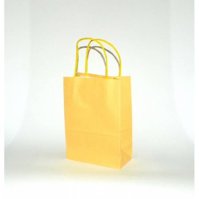 Крафт пакетов с ручкой 24*8*15 см, желтые