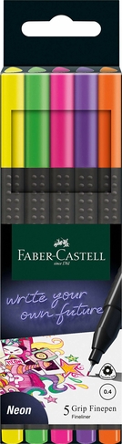Набір лінерів 0,4 мм Grip 5 кол., 151603 Faber-Castell