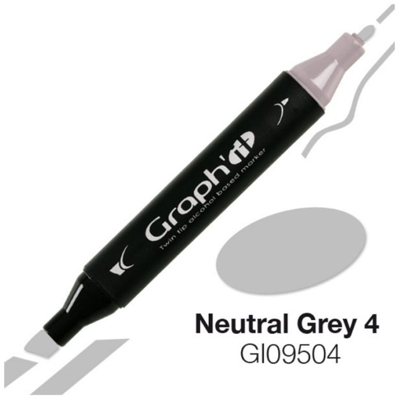 Маркер двухсторонний, Нейтральный серый 4 (9504), GI09504 Graph`it