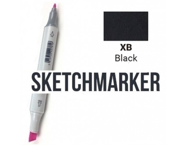 Маркер SKETCHMARKER, 2 пера: долото и тонкое, Black - Черный, SM-XB 3
