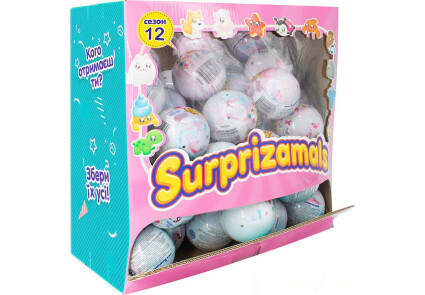 Мягкая игрушка-сюрприз в шаре Surprizamals S12, (12 видов в ассорт.), SU03107