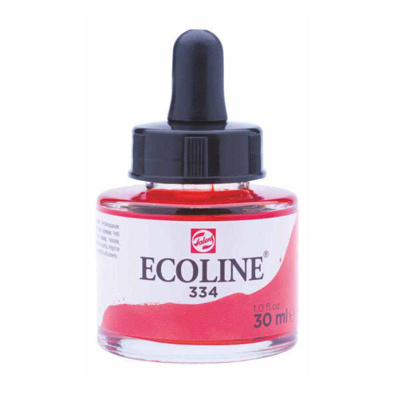 Фарба акварельна рідка Ecoline, (334), Червона яскрава, 30 мл, Royal Talens
