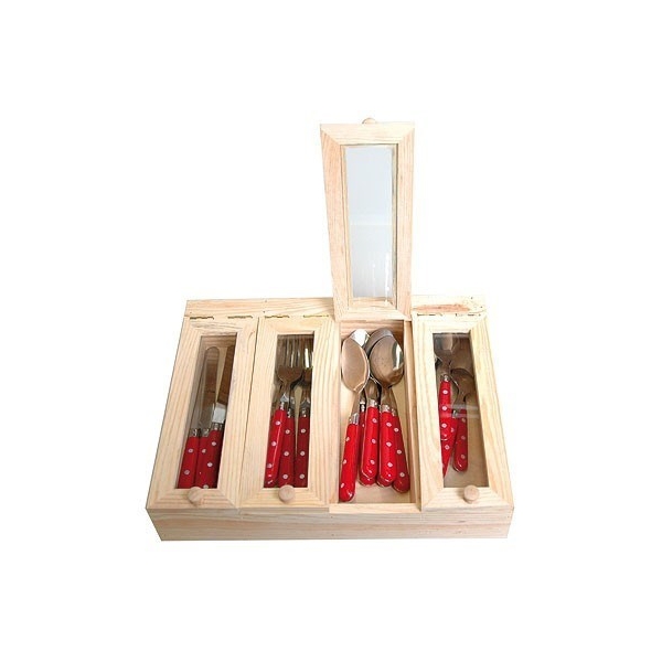 Заготовка деревянная Коробка для столовых принадлежностей 32*25*7 см, 14001496 ТМ "Artemio"