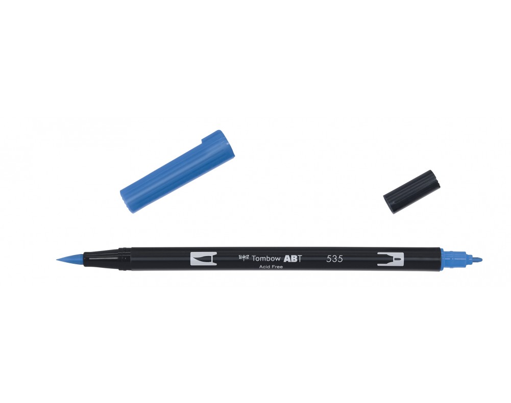 Маркер-блендер двосторонній ABT BrushPen ABT-535, синій кобальт ТМ "Tombow"