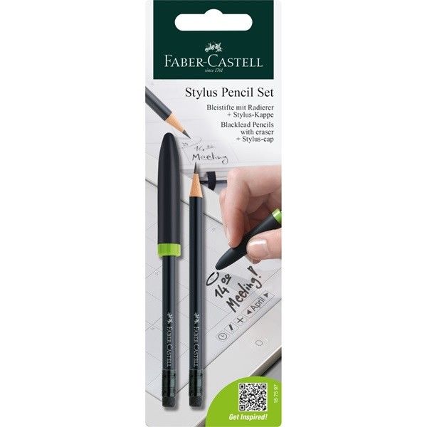 Карандаш чернографитный Stylus pencil set с колпачком стилусом, 187597 Faber-Castell