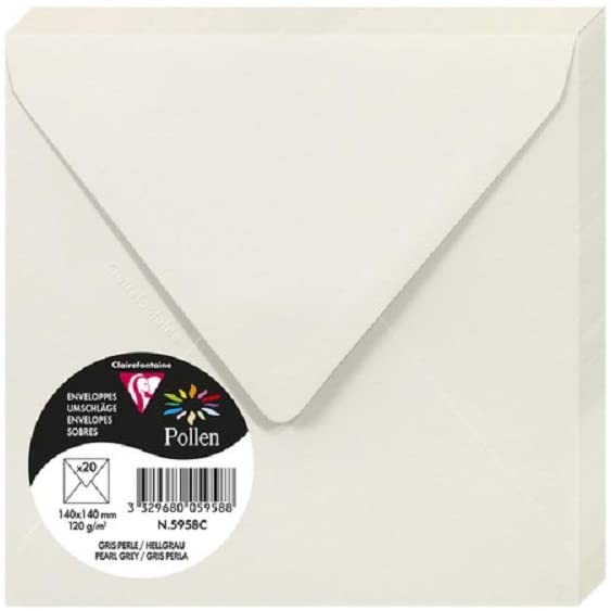 Конверт декоративний Pollen 140*140 мм (120 г), Pearl grey/Перлинно-сірий, 5958C 
