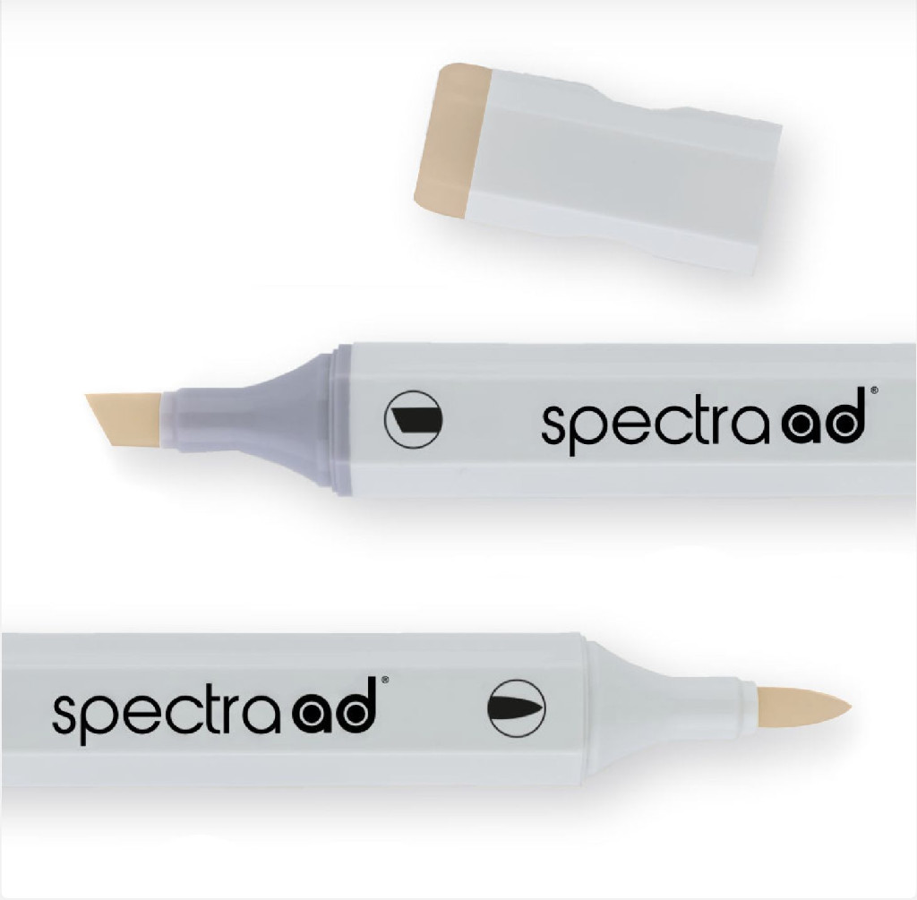 Маркер двухсторонний Spectra AD 01 Желто-коричневый, 001-SADM