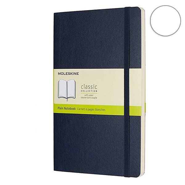 Записник Сапфір м’який середній нелінований, Moleskine Classic, QP618B20F