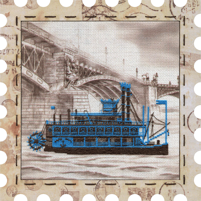 Набор для вышивания "Пароход", 24*24, КО4010-У