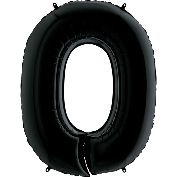 Куля повітряна 40" Цифра 0 чорна Ф, 3207-1168