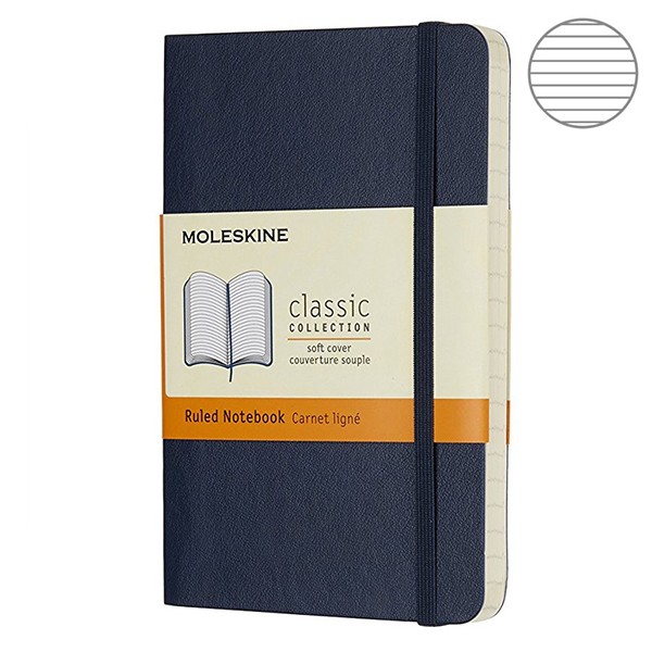 Записник Сапфір м’який кишеньк. лінійка, Moleskine Classic, QP611B20