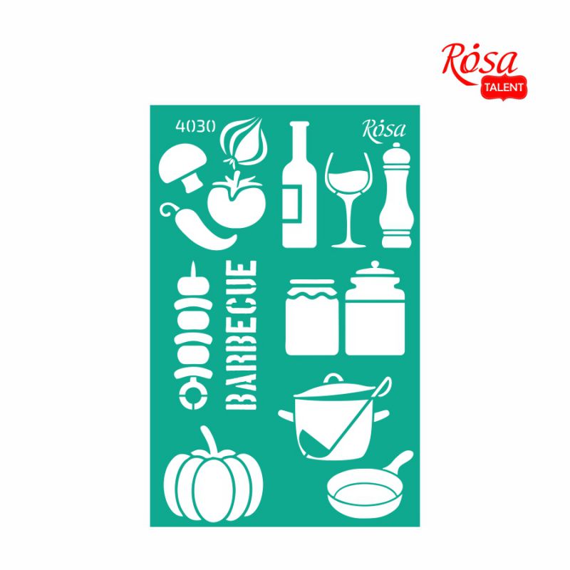 Трафарет самоклеящийся 13*20 см №4030 "Recipe book", Rosa Talent