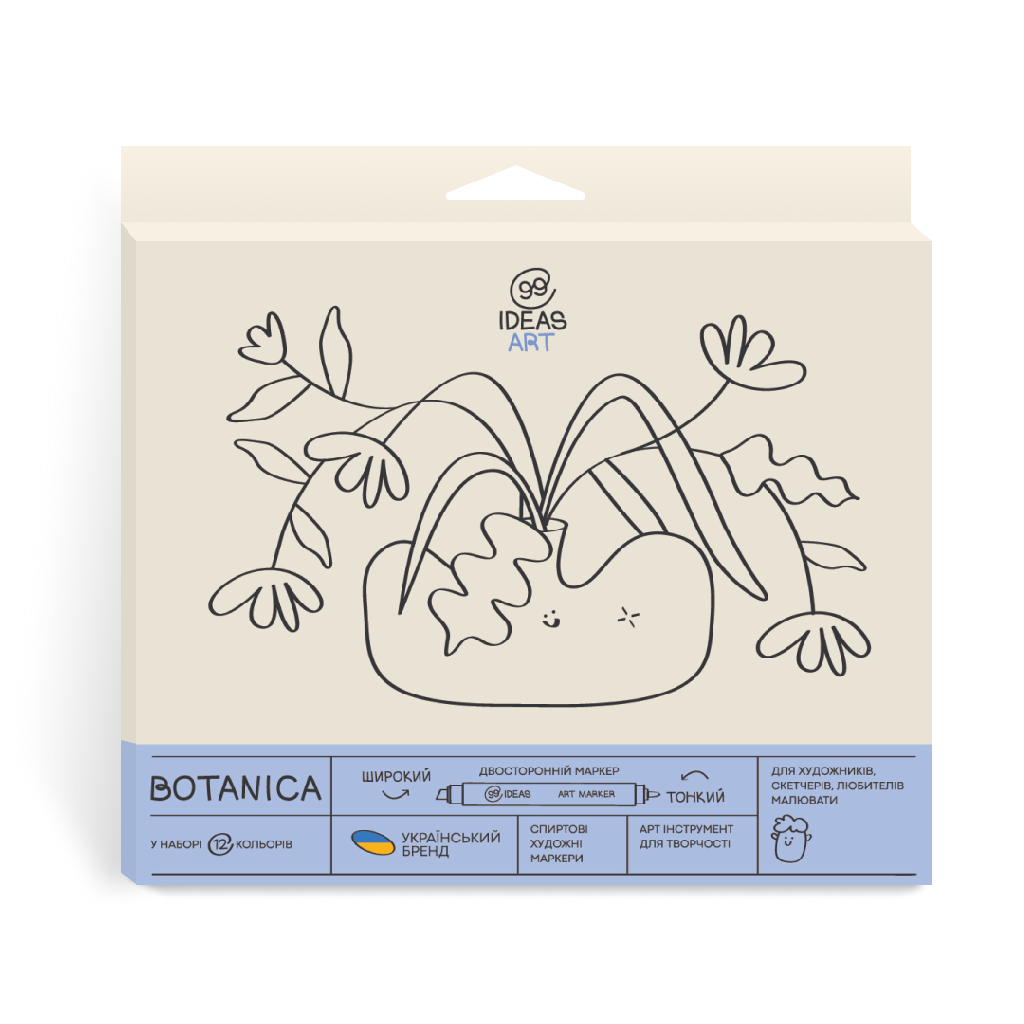 Набір маркерів Botanica, 12 шт., idea1-am/12bot, 99IDEAS
