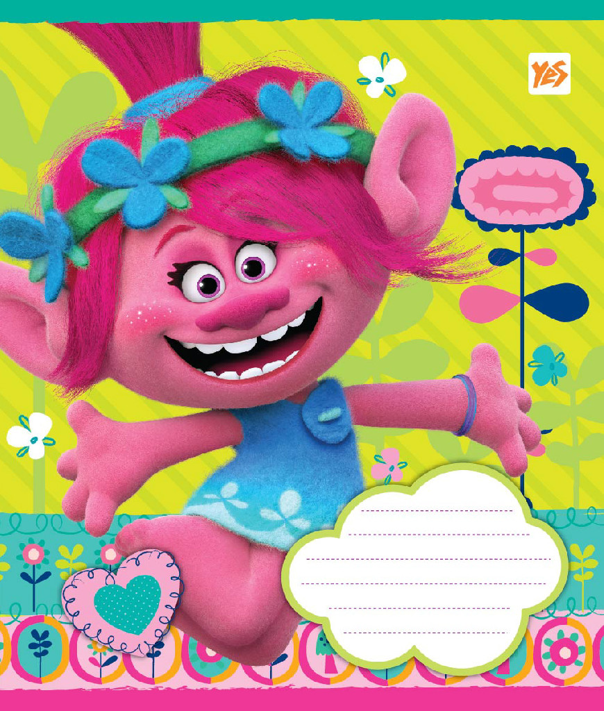 Тетрадь 12 кл YES Trolls Pinky, 761358