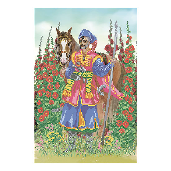 Схема д/вишивання бісером 31*47 см "Козак" Т-0367 на авторській канві ТМ "ВДВ"