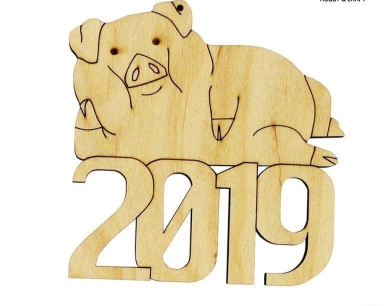 Заготівка "Свинка 2019" 2, фанера, 10*10 см, 4801643, Rosa Talent (4)