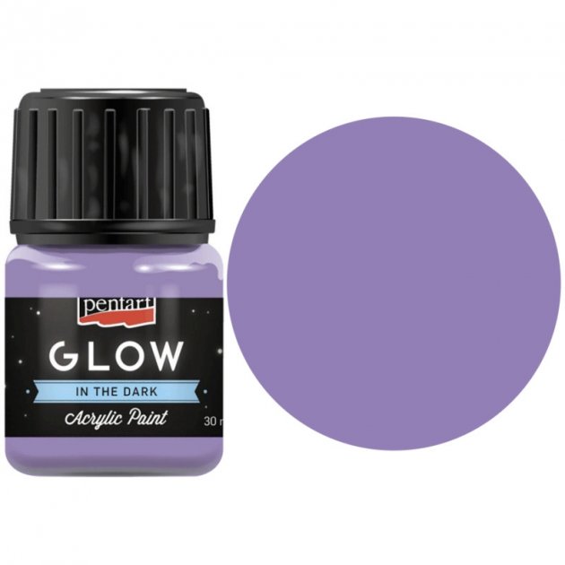 Фарба акрилова для декору "Glow in the dark", Лілова, 30мл, Pentart