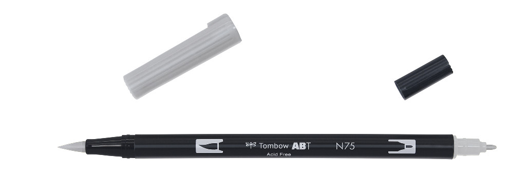 Маркер-блендер двосторонній ABT BrushPen ABT-N75, холодний сірий-3 ТМ "Tombow"