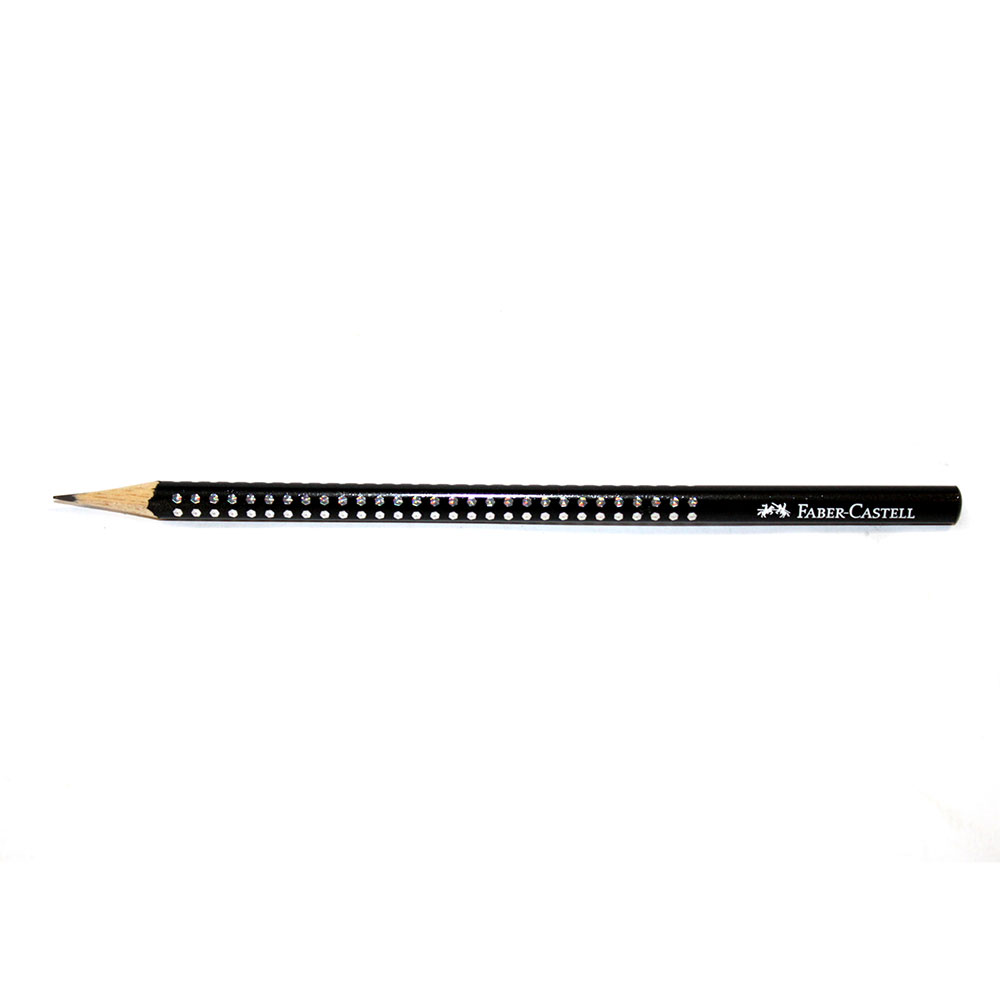 Карандаш чернографитный Grip Sparkle, черный металлик, 118219 Faber-Castell