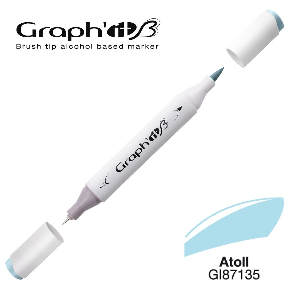 Маркер двосторонній Brushmarker, Світло-блакитний (7135), GI87135 Graph`it