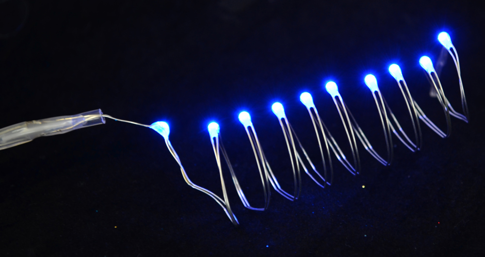 Електрогірлянда LED, 10 ламп, блакитна, 0,55 м., 1 реж.миг, 801101